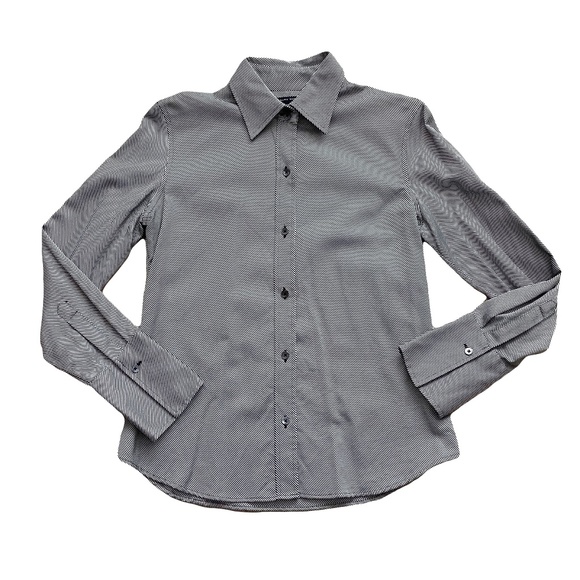 BANANA REPUBLIC Fine Stripe Black & White Button Down Shirt - Picture 1 of 4